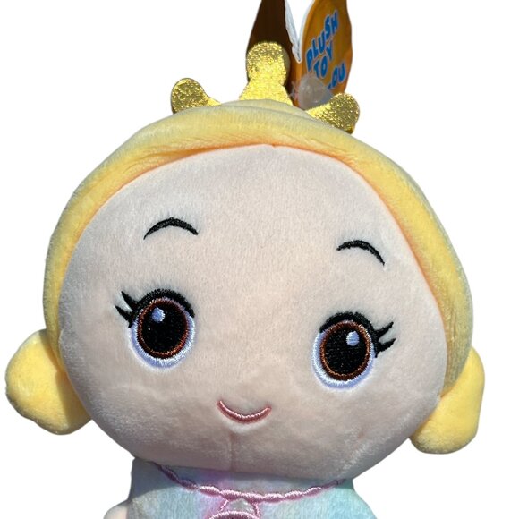 MERMAID Plush Doll 12" Pink Tail Gold Crown Blond Hair Franco Brand - Picture 3 of 7